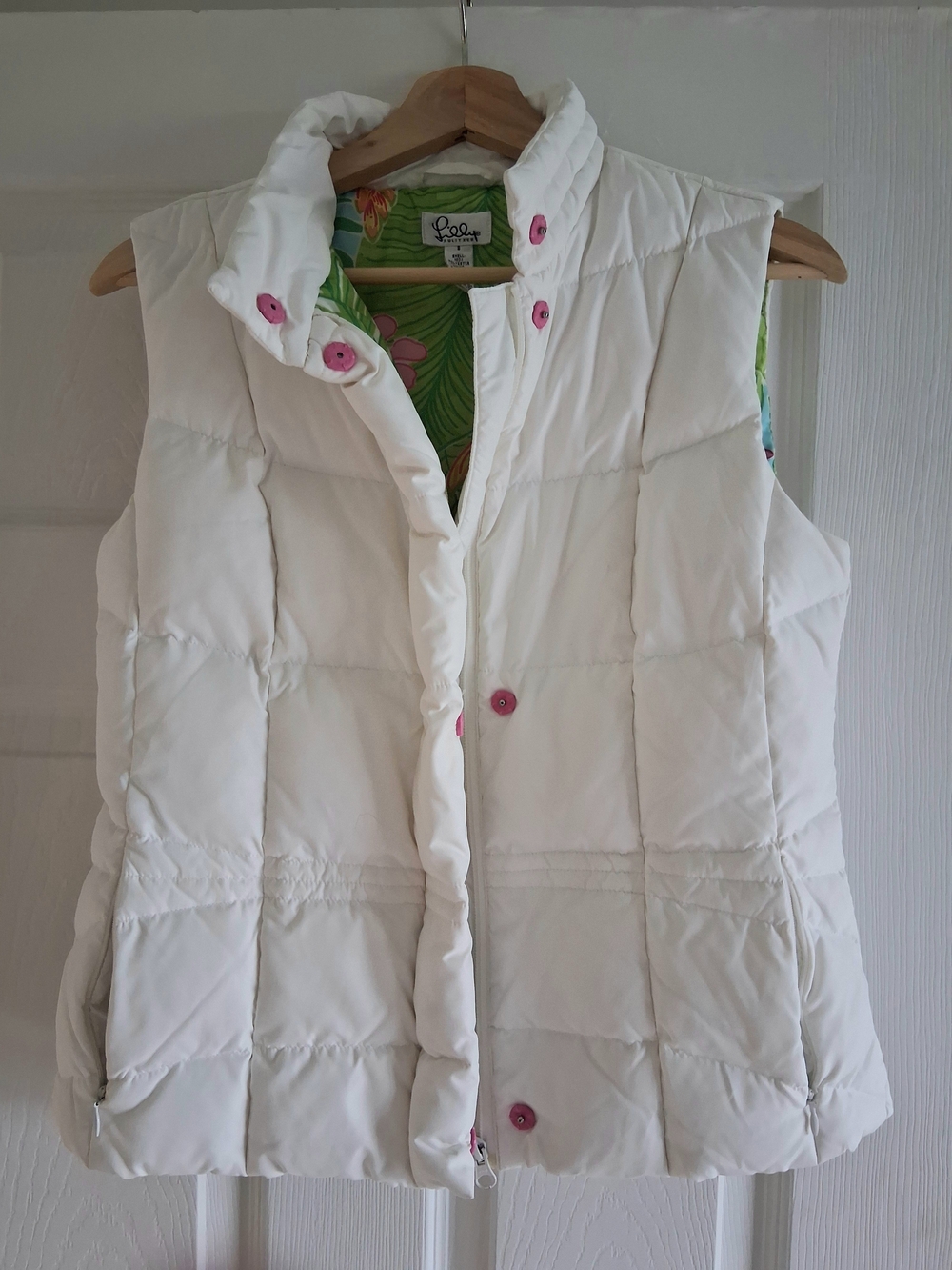 Lilly Pulitzer White Quilted Puffer Vest
